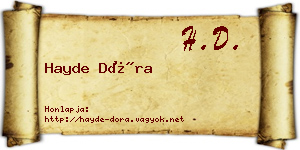 Hayde Dóra névjegykártya